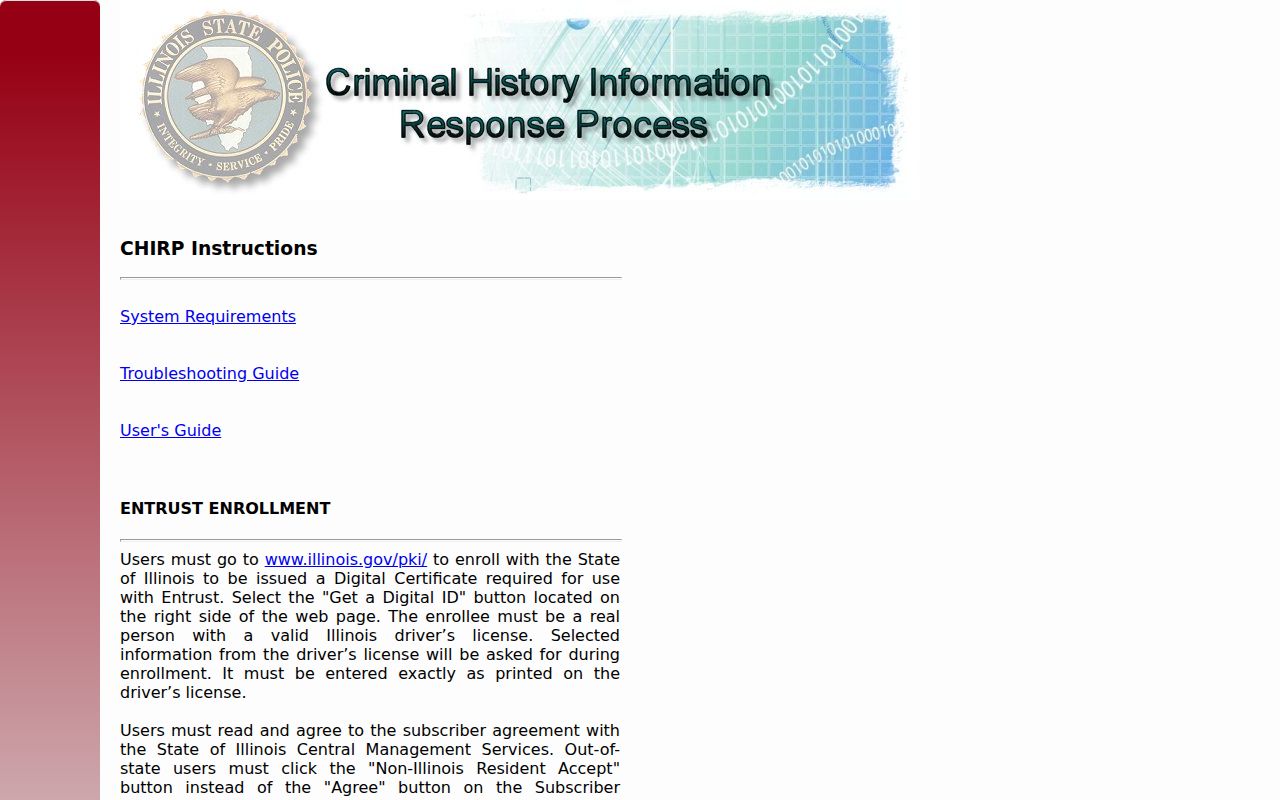 Ford County arrest lookup CHIRP authentication