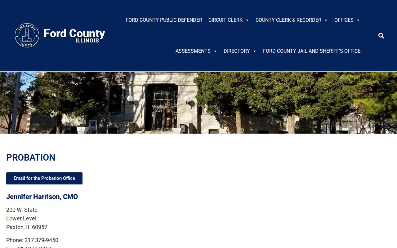 Ford County criminal history probation office page