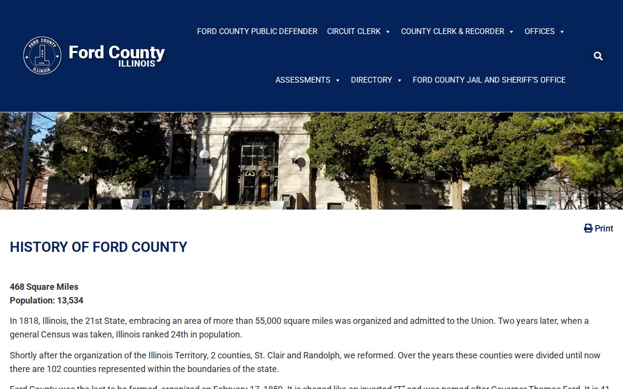 Ford County criminal history and official county history page