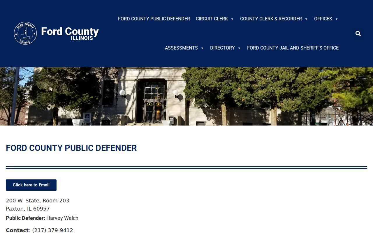 Ford County criminal records Public Defender office page